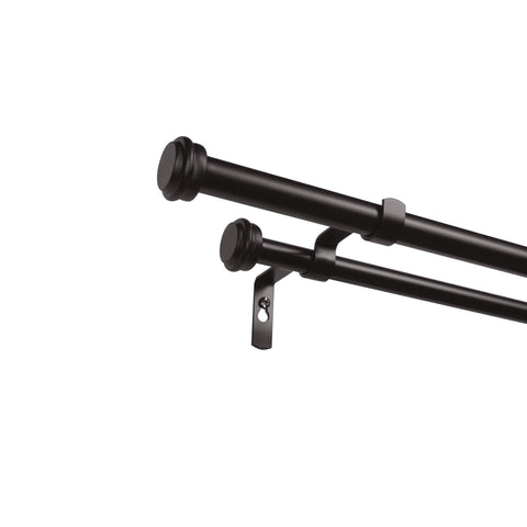 Exclusive Home curtain rod front view showing matte bronze finish and clean lines, enhances window style