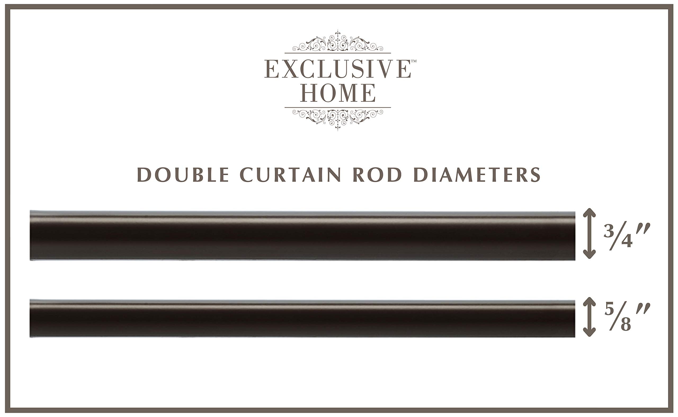 Exclusive Home double rod installed with layered curtains, improves light control and privacy