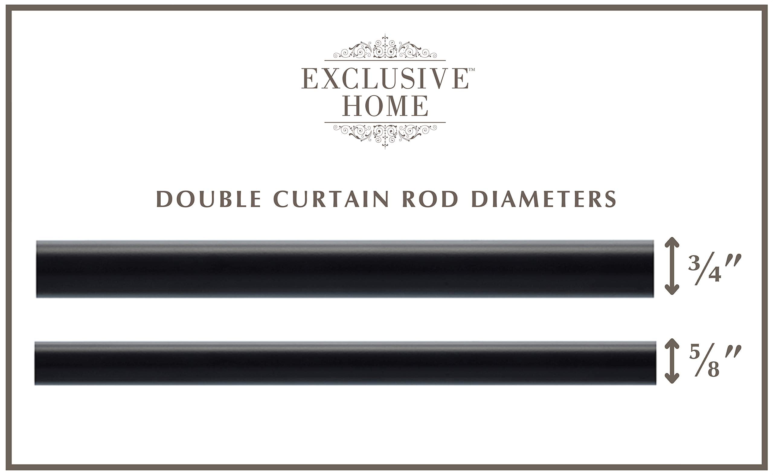 Exclusive Home installed double rod with sheer and blackout panels demonstrating layered light control