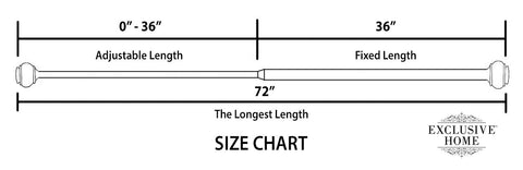 Exclusive Home rod profile detail showing front and back rod diameters and sturdy iron construction