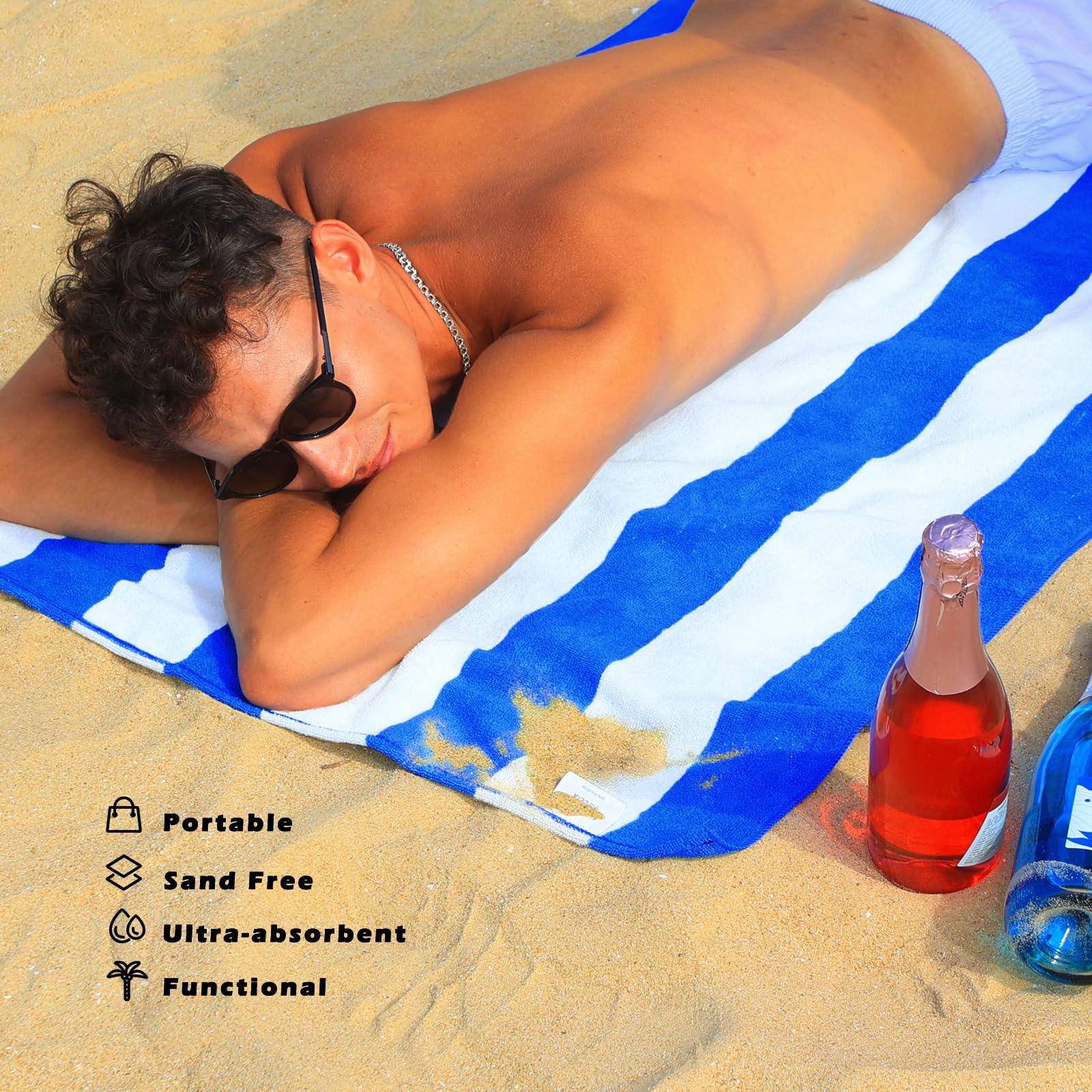 Exclusivo Mezcla folded towels stacked to show scale and easy packing advantage