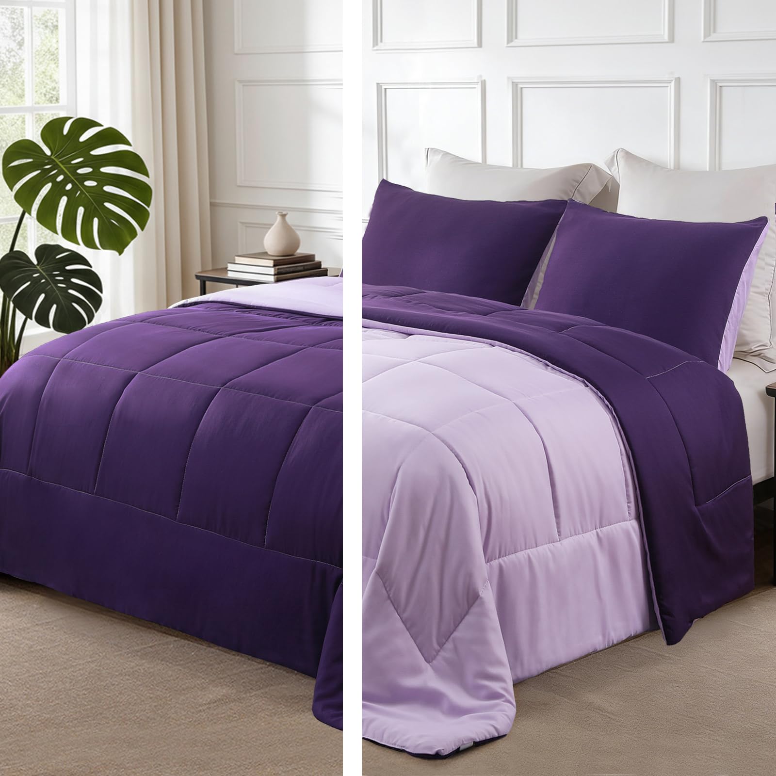 Exclusivo Mezcla front view of queen comforter set showing reversible design and neat finish