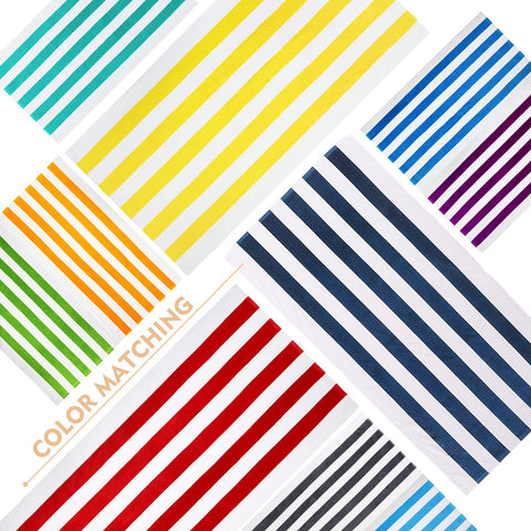Exclusivo Mezcla towels laid flat side-by-side comparing 30x60 and 35x70 sizes