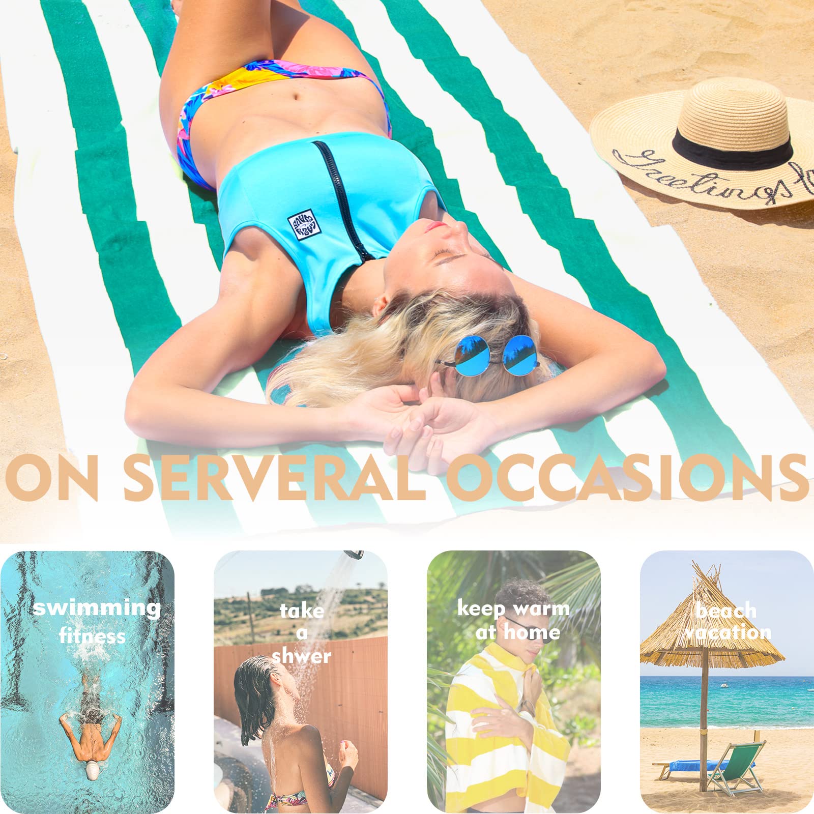 Exclusivo Mezcla stripe detail close-up displays retro cabana pattern and style