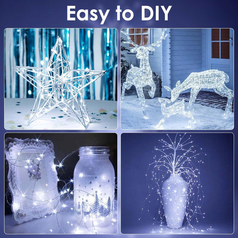 EXF lights wrapped around a tree branch adding outdoor ambiance and charm