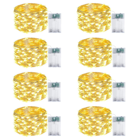 EXF front packaging showing eight 16ft warm white strands for easy decor