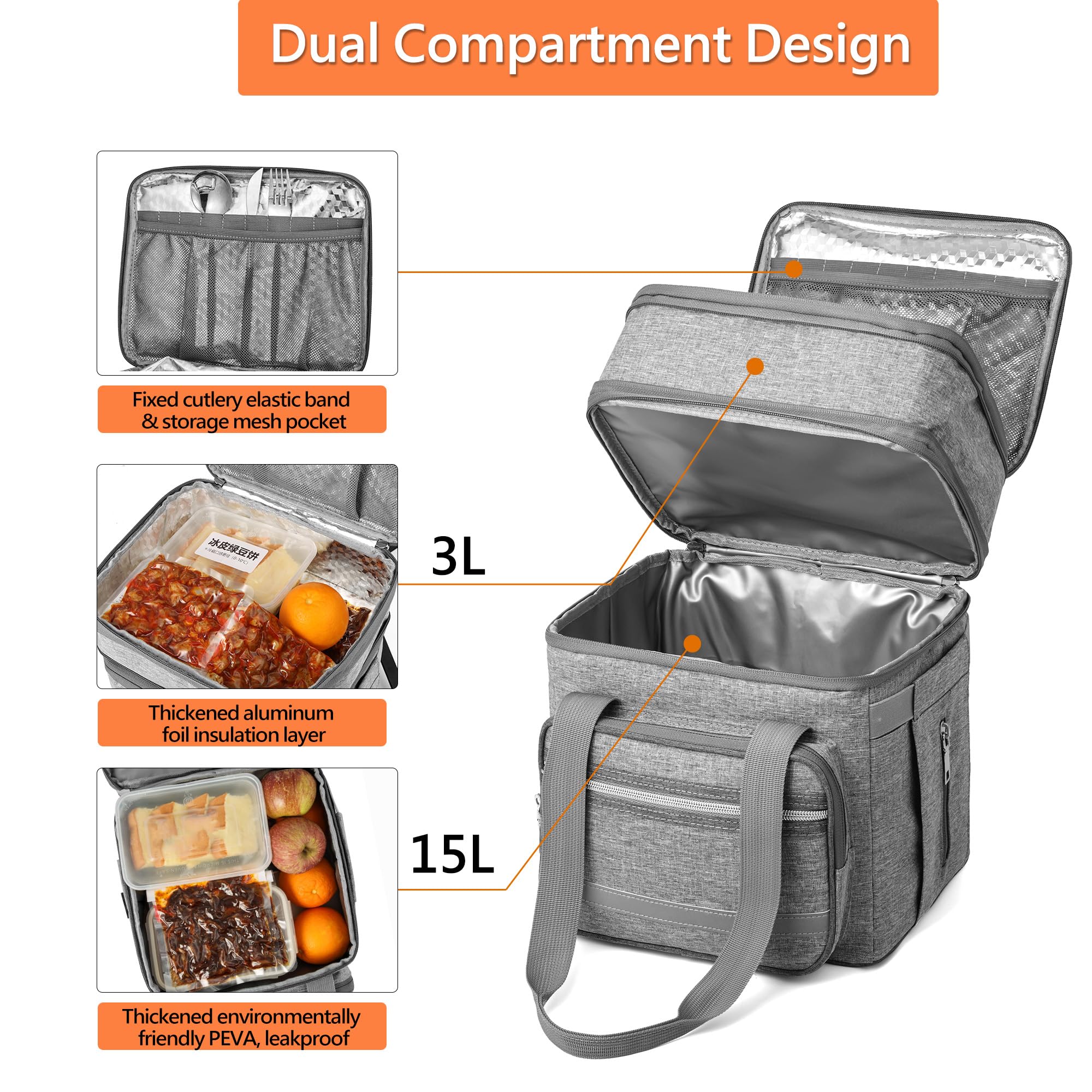 EXLIFBAG expanded mode with food containers demonstrating increased capacity for extra meals
