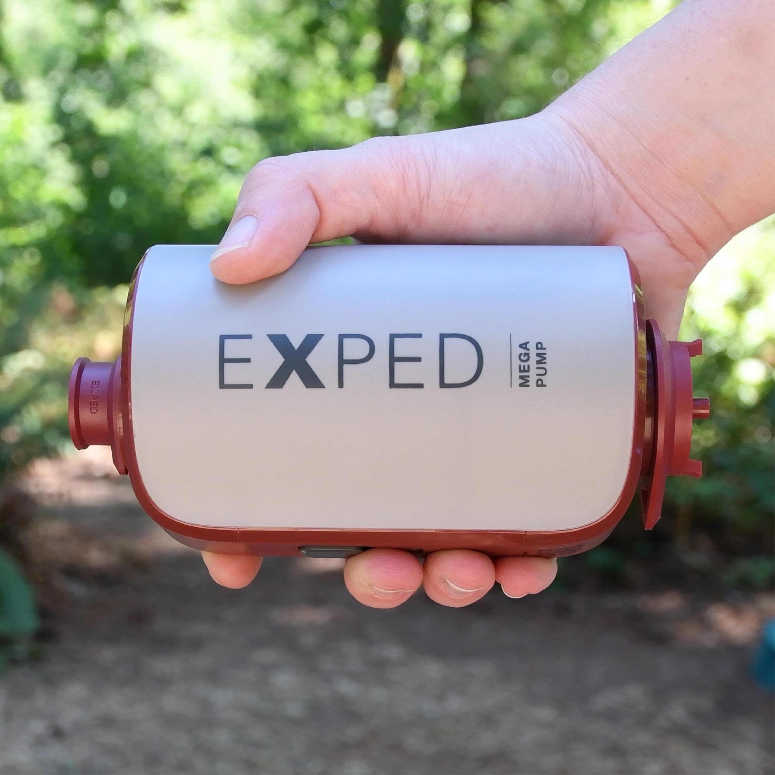 Exped Mega Pump deflating a sleeping pad quickly for easier packing benefit