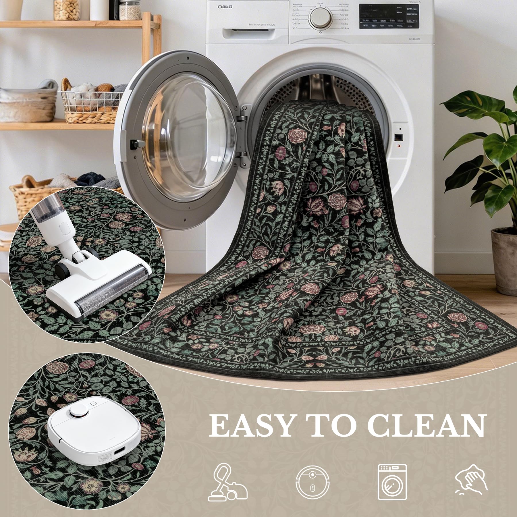 ExpediX rug folded to show machine-washable material for easy cleaning