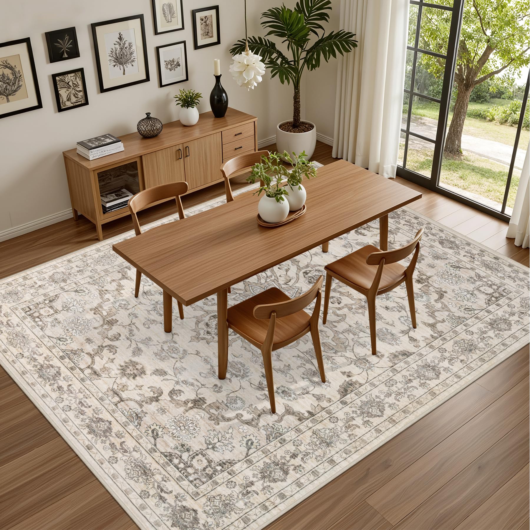 ExpediX rug displayed with sofa and coffee table to show true size fit