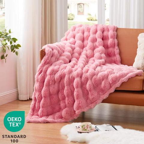 EXQ Home bubble-textured backside showing warmth and loft