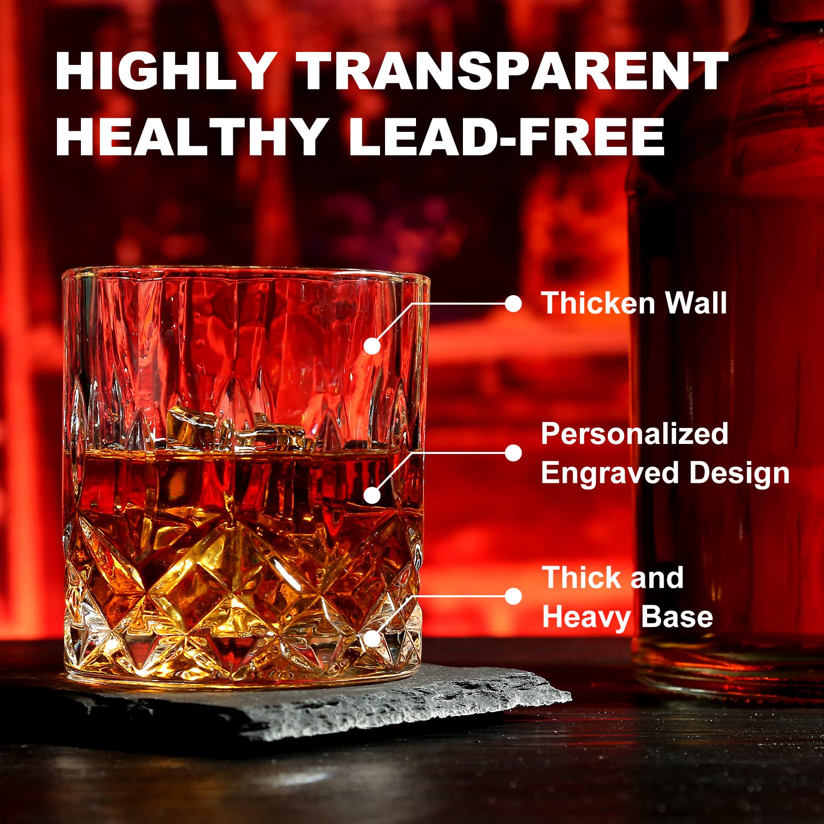 Two EXREIZST crystal whiskey tumblers displayed front-on for elegant serving
