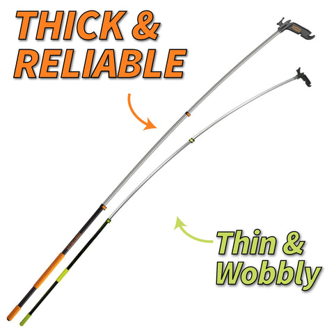 EXTEND-A-REACH quick-release thumb lever clasp detail enhancing fast length adjustments