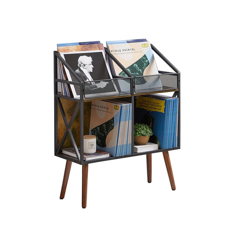 EYOCAL front view of record rack showing organized albums and easy access