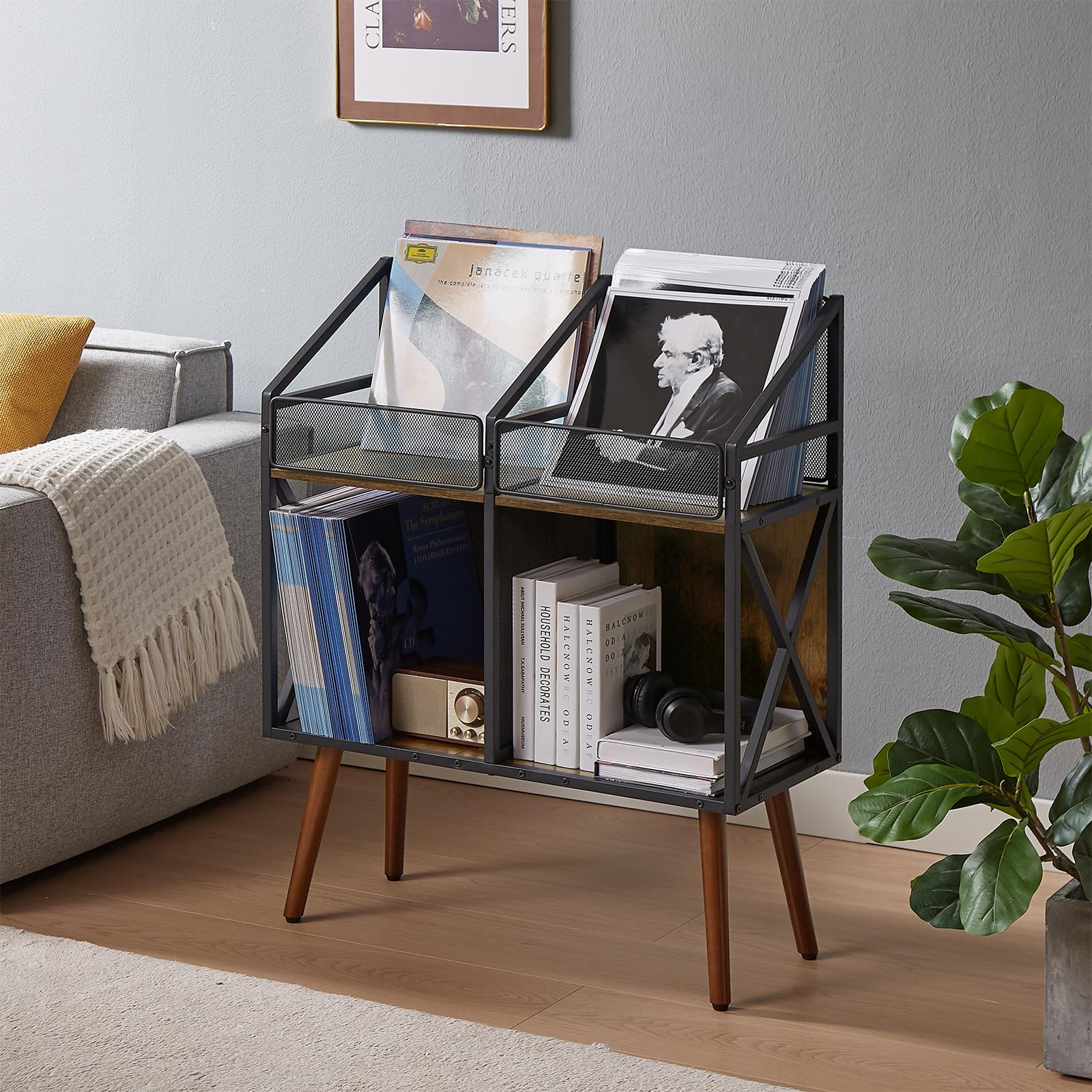 EYOCAL MDF shelves and matte black steel frame for durable finish