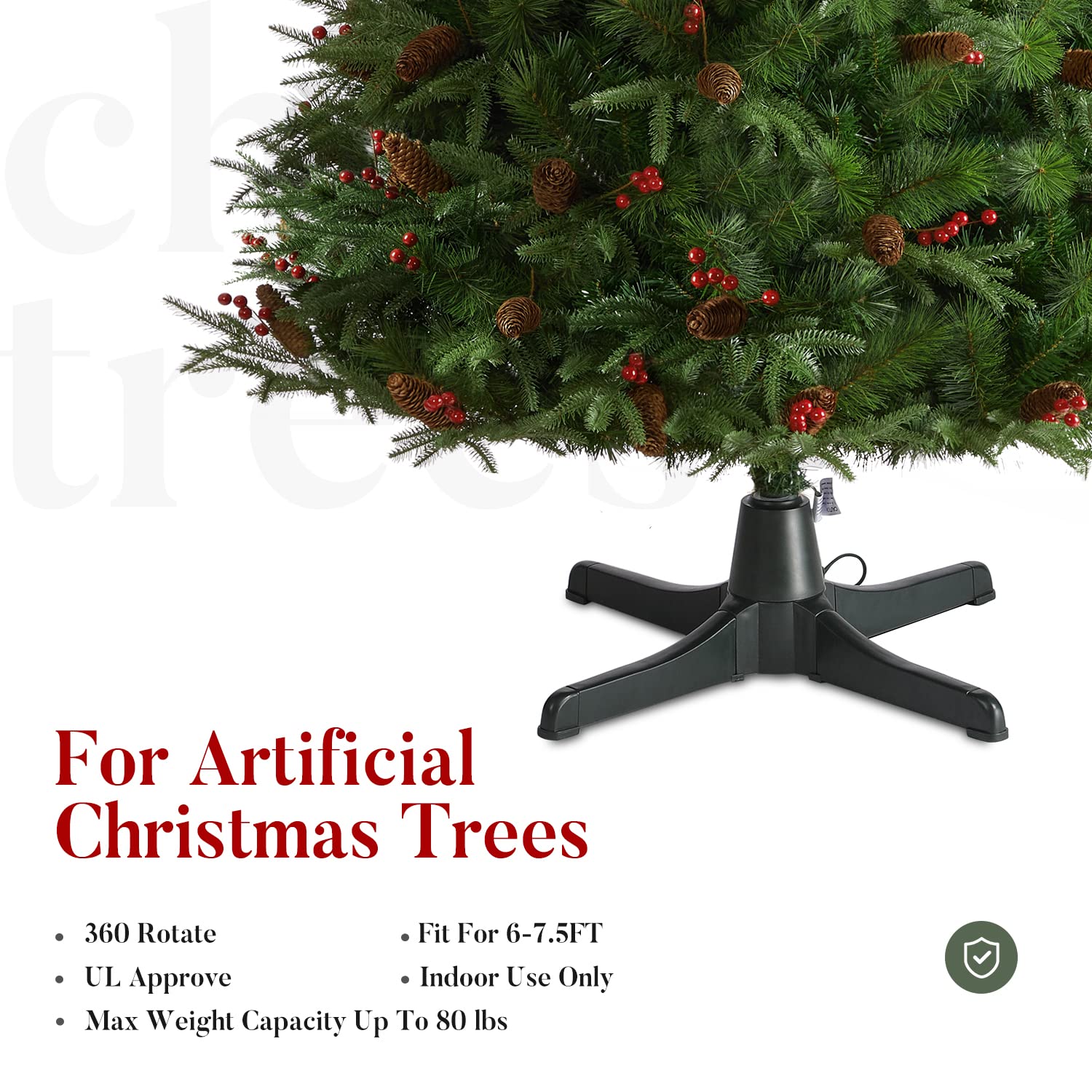 EZCHEER lifestyle scene with spinning tree enhancing living room holiday display