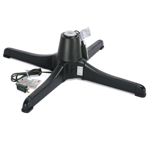 EZCHEER front view of rotating tree stand showing stable base and low profile