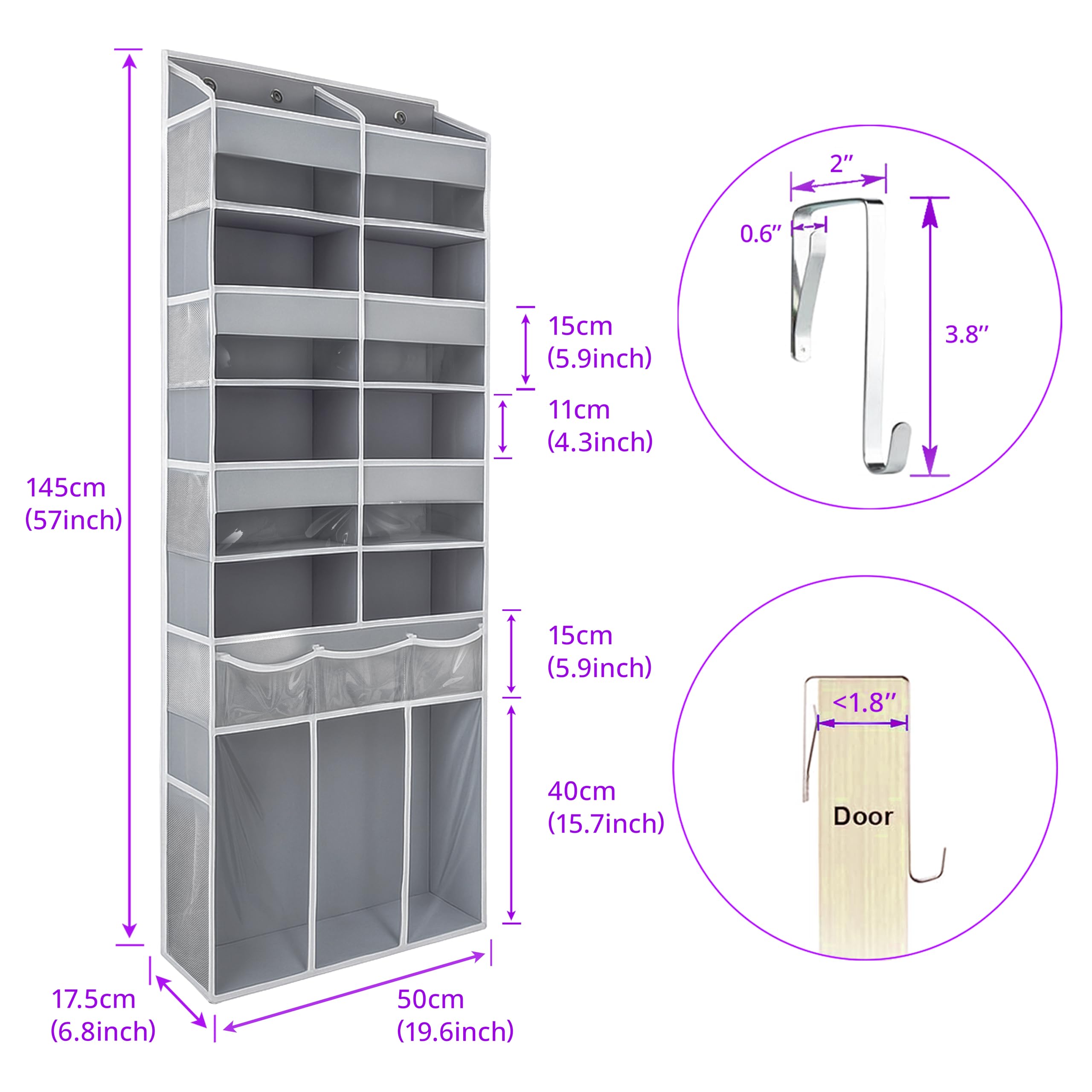 EZVERY hanging on bathroom door organizing toiletries and towels