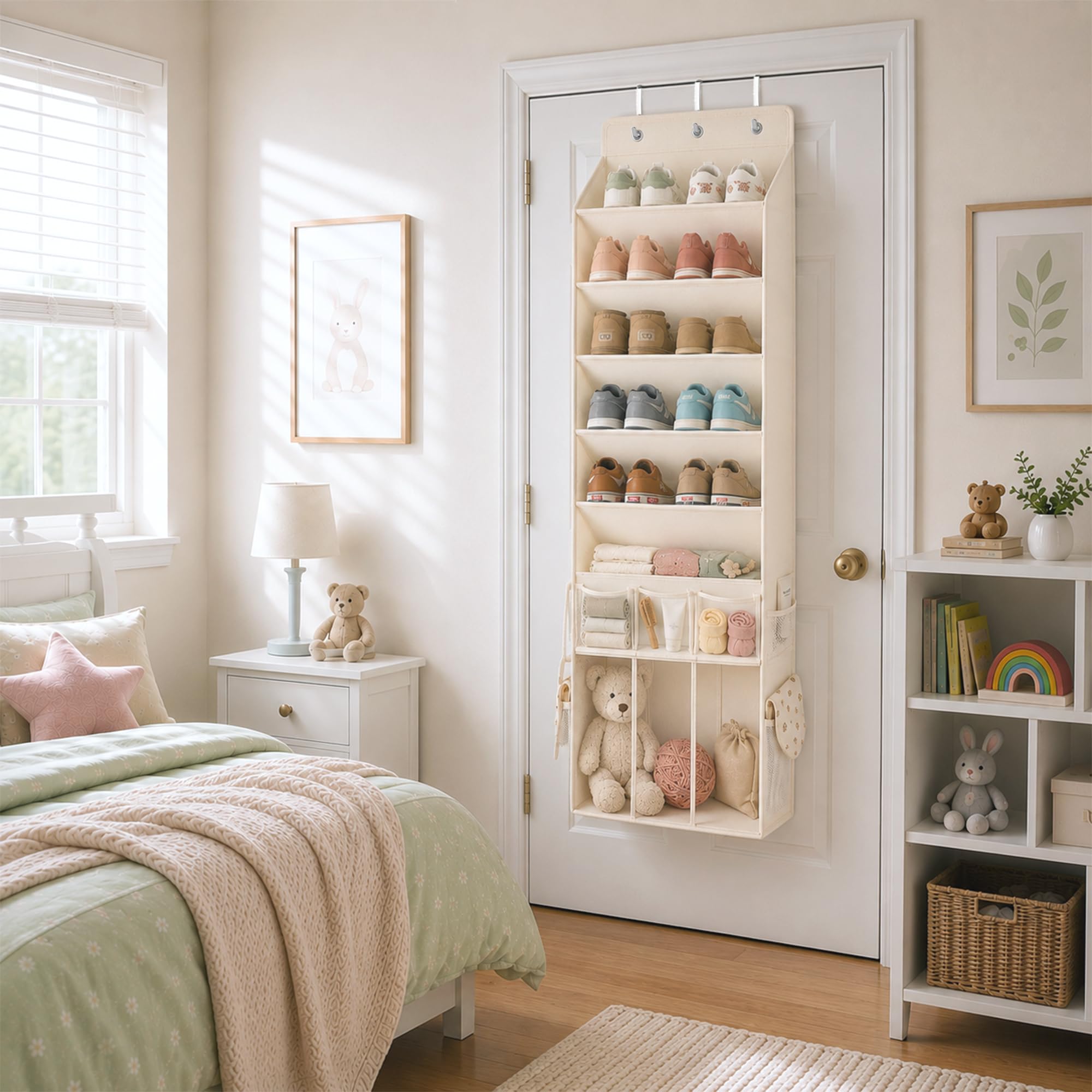 EZVERY lifestyle shot in an entryway keeping shoes and essentials organized and tidy
