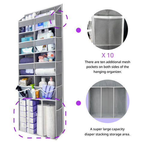 EZVERY side mesh pockets holding hair tools and long items neatly