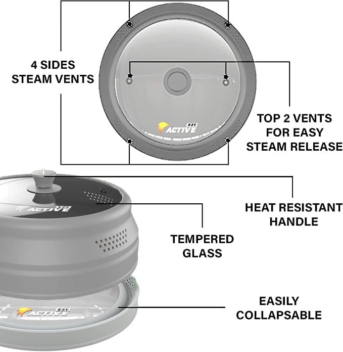 EZY ACTIVE expanded on 12-inch plate demonstrating fit and even steam release