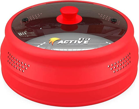 EZY ACTIVE front view red microwave cover shows clean kitchen benefit