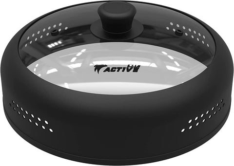 EZY ACTIVE glass top front view showing clean splatter protection benefit