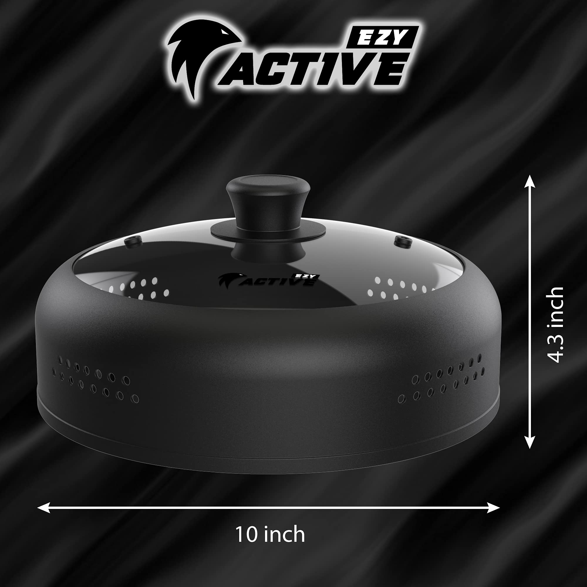 EZY ACTIVE cover in microwave on plate preventing splatters while reheating