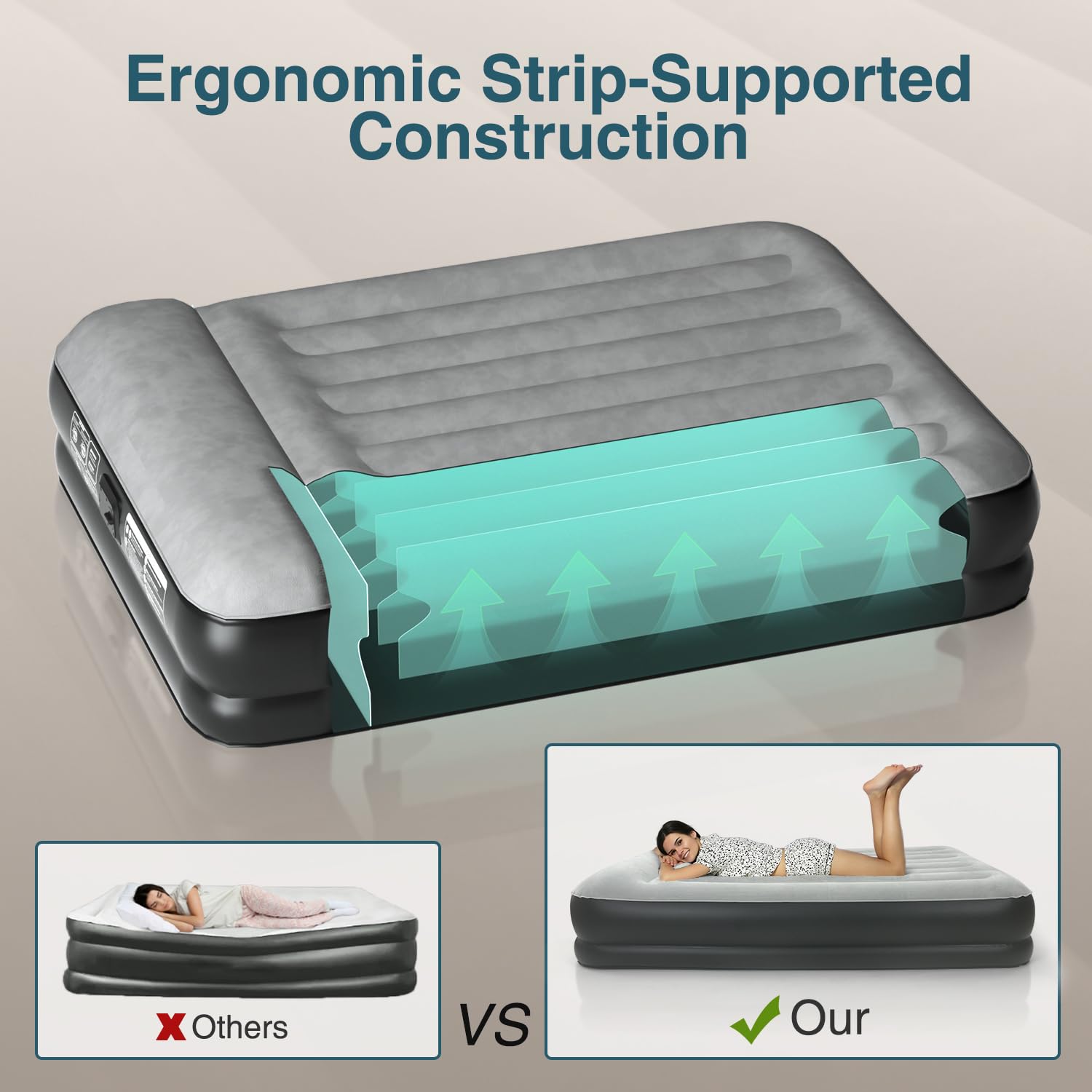 Ezyrest soft flocked surface close-up offering skin-friendly comfort and sheet grip