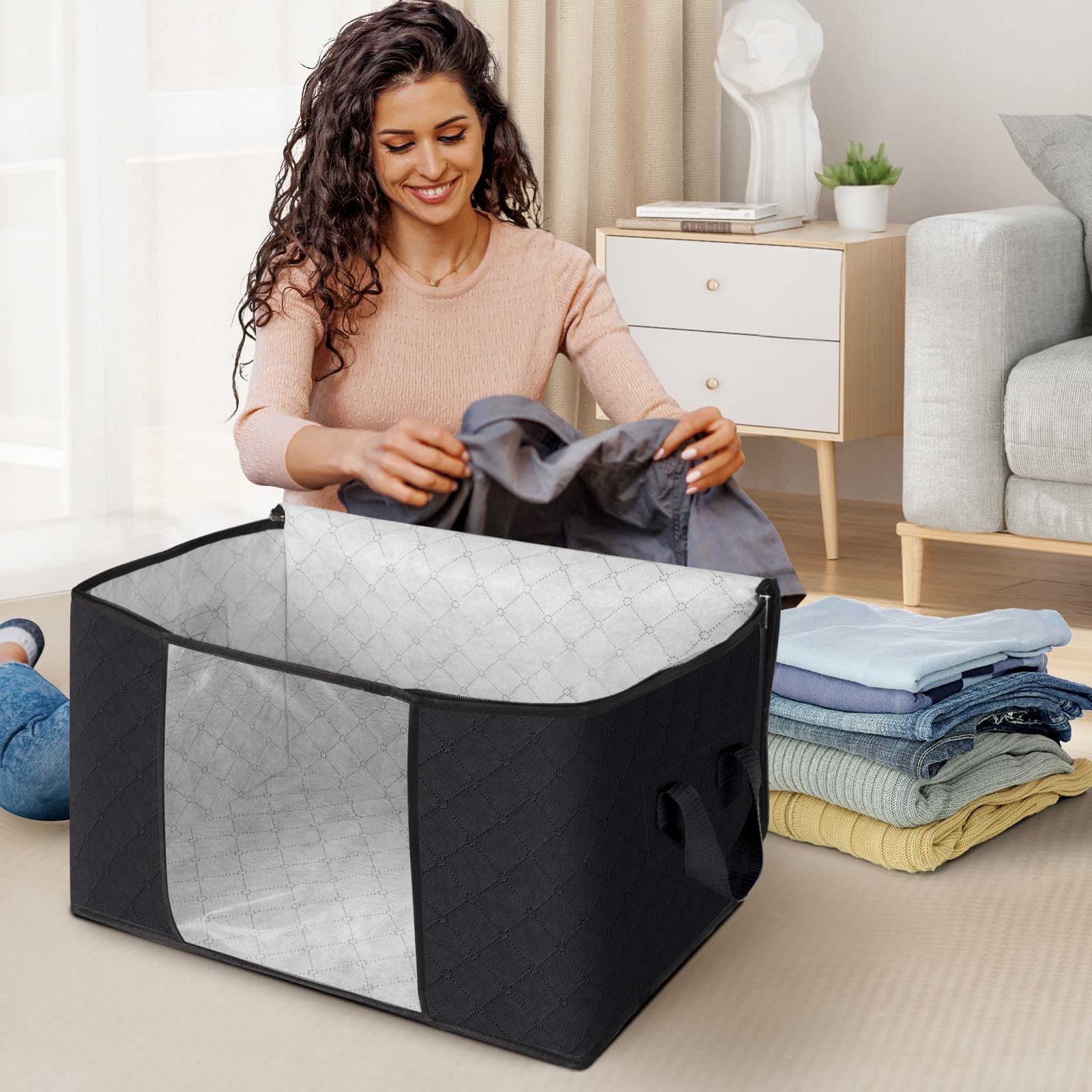Fab totes clear window detail for easy item identification