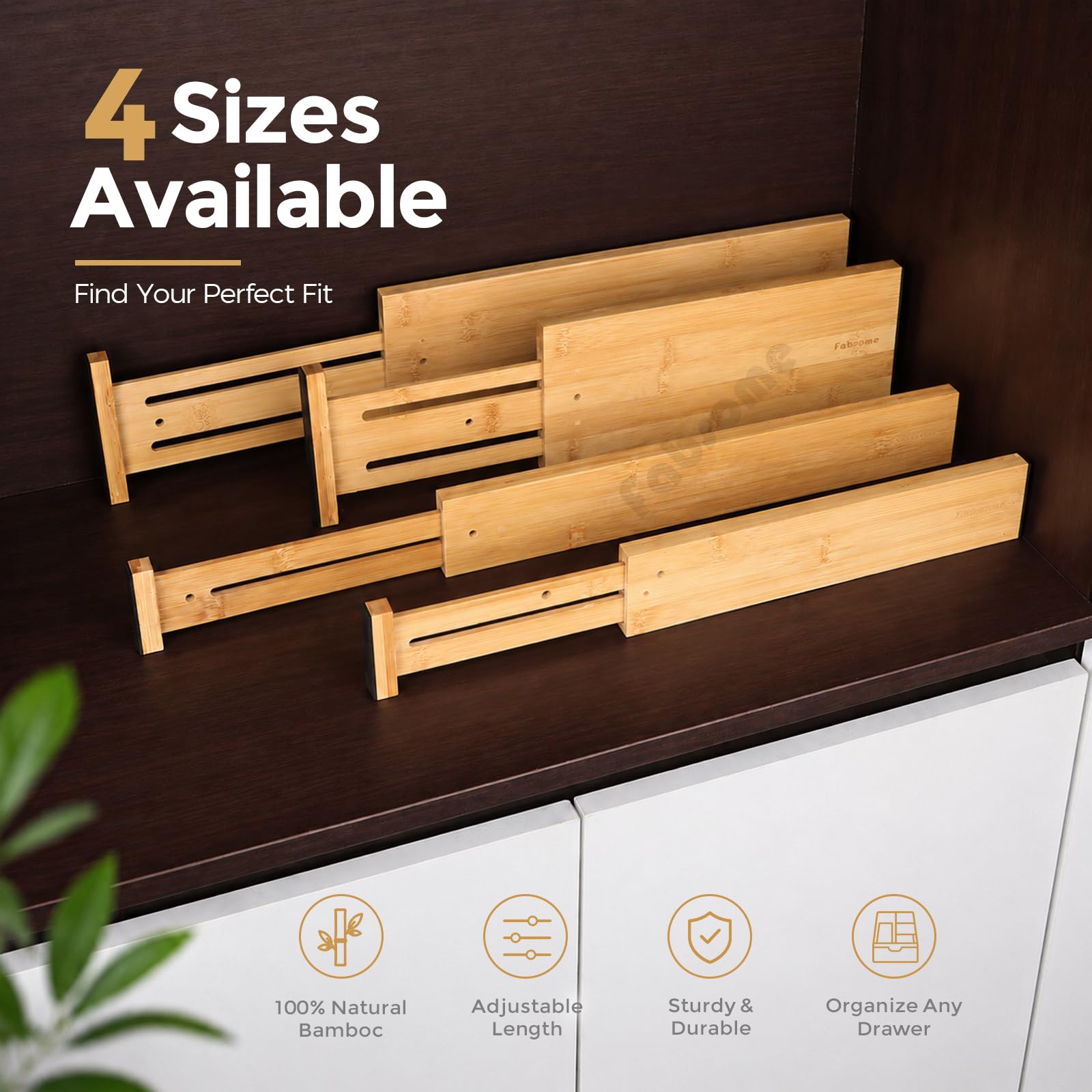 Fabsome divider used in bathroom vanity organizing toiletries and small items