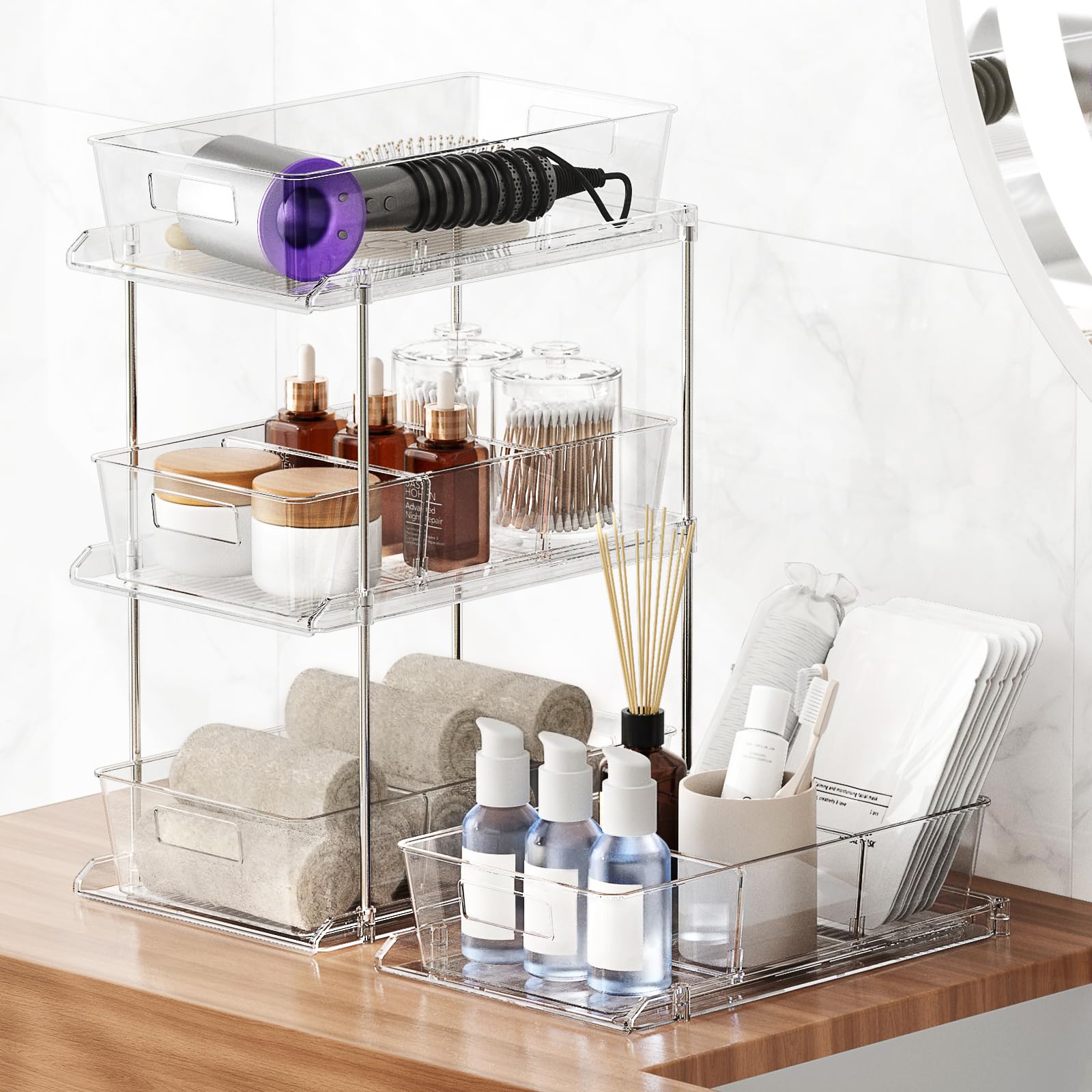 Fabspace stacked units illustrating vertical storage to increase cabinet capacity