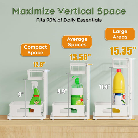 Fabutier detail of adjustable height settings for tall bottle storage benefit