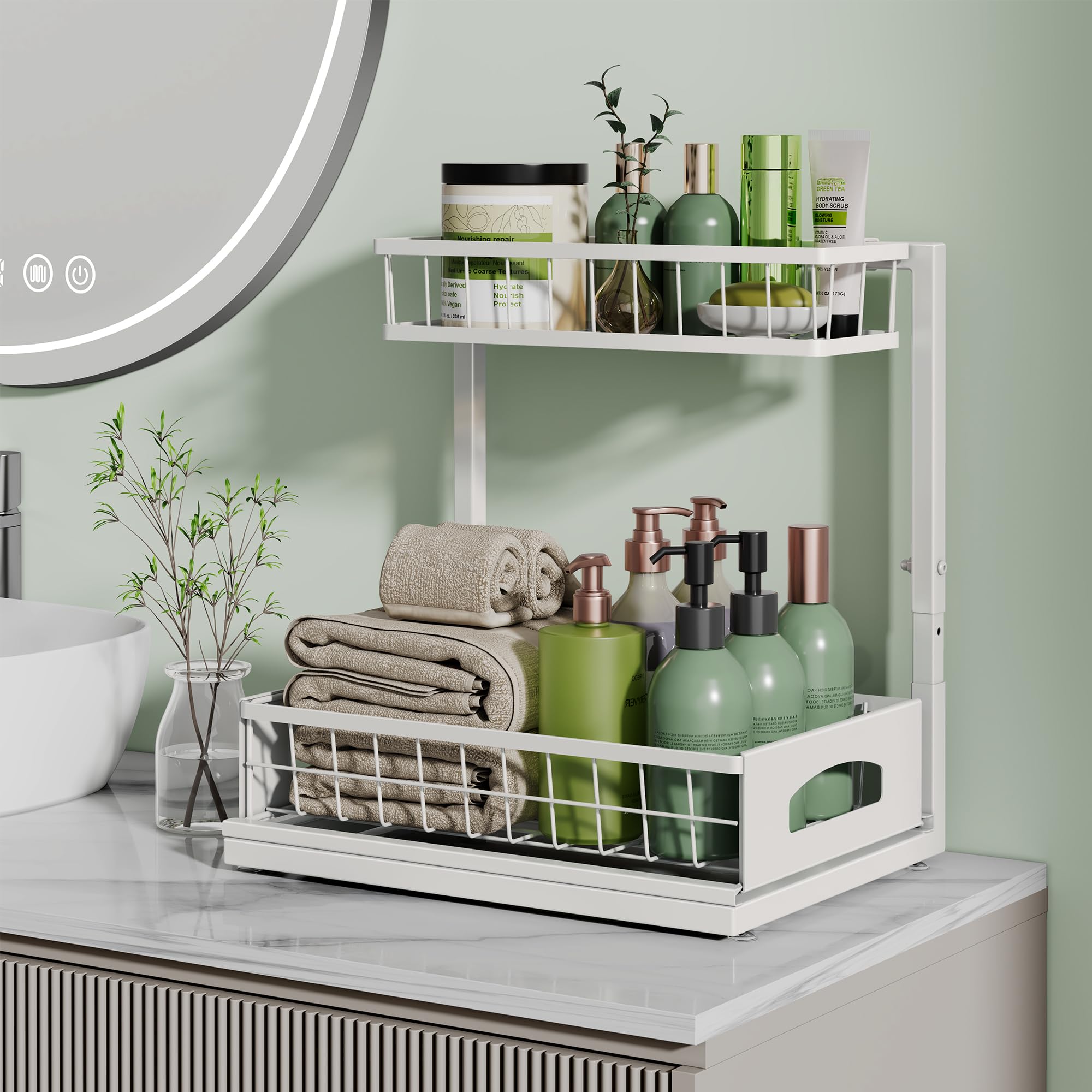 Fabutier installed under-sink around plumbing demonstrating efficient use
