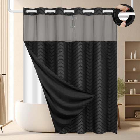 FADOTY front view showing no-hook curtain and modern design benefit quick install
