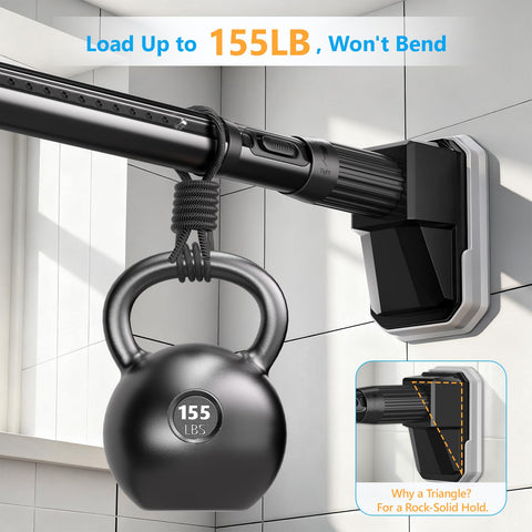 FADOTY installed as a shower rod resisting moisture and holding curtain