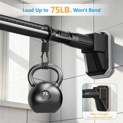FADOTY installed shower rod showing secure fit and moisture resistance