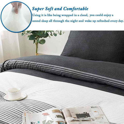 Faincy reversible view showing alternate stripe pattern for versatile bedroom looks