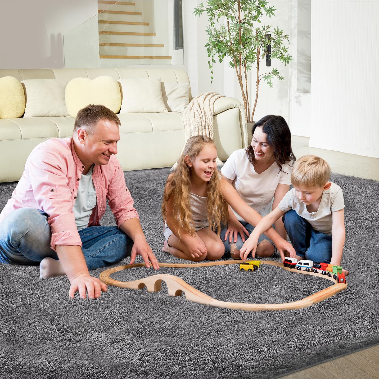 Fairblink hand pressing pile to show soft texture and cushioned comfort