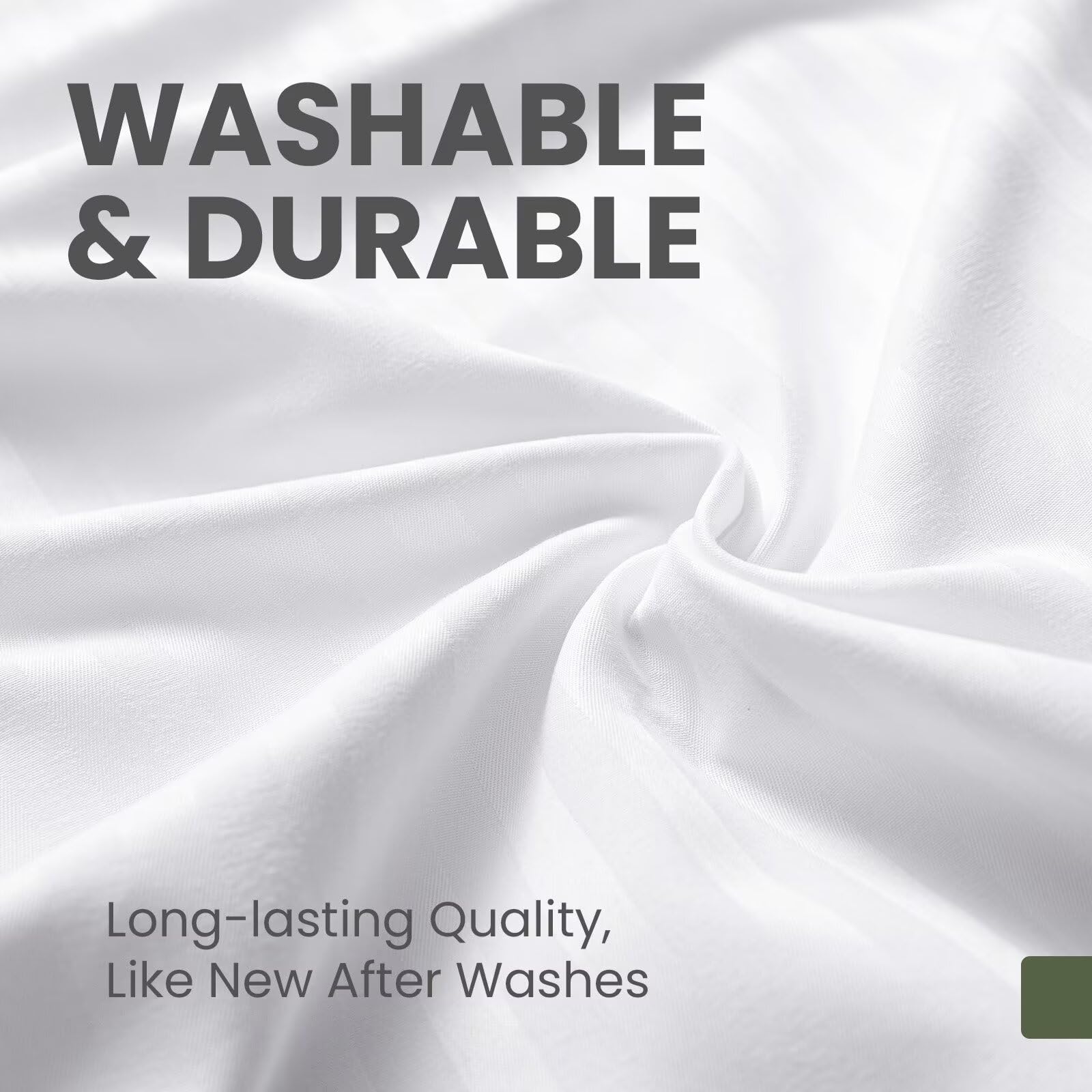 Fairpeak folded protectors in laundry-ready packaging showing easy care convenience