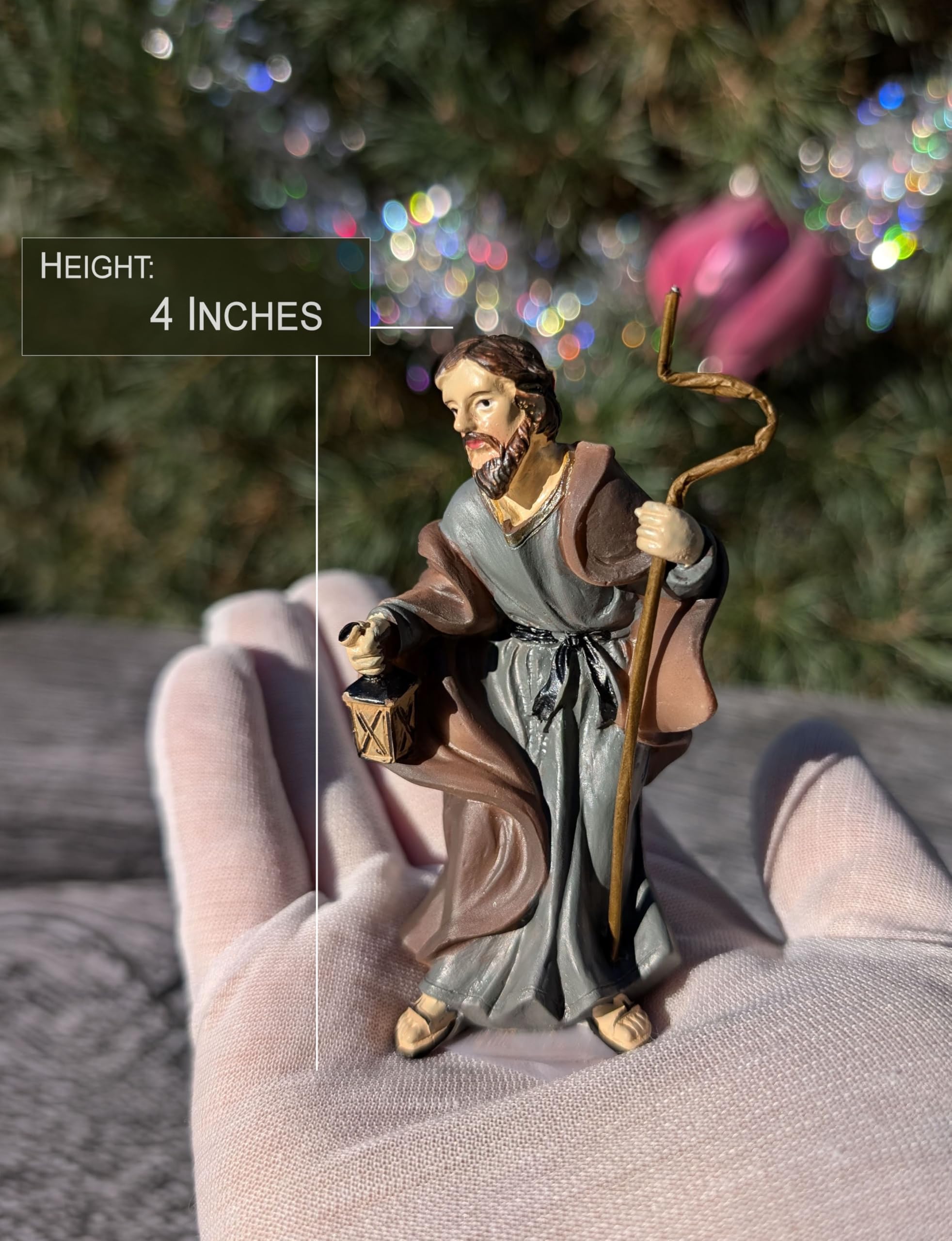 Faithful Treasure angel with Gloria banner detail highlighting hand-painted finish