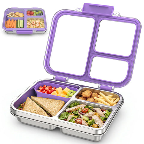 FAJSL front view purple bento box showing compact design and portability