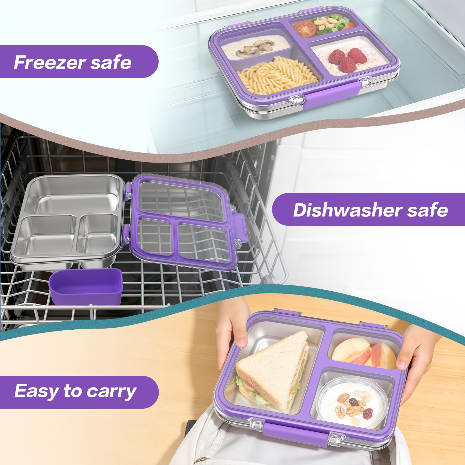 FAJSL three compartment interior keeping foods separate and fresh