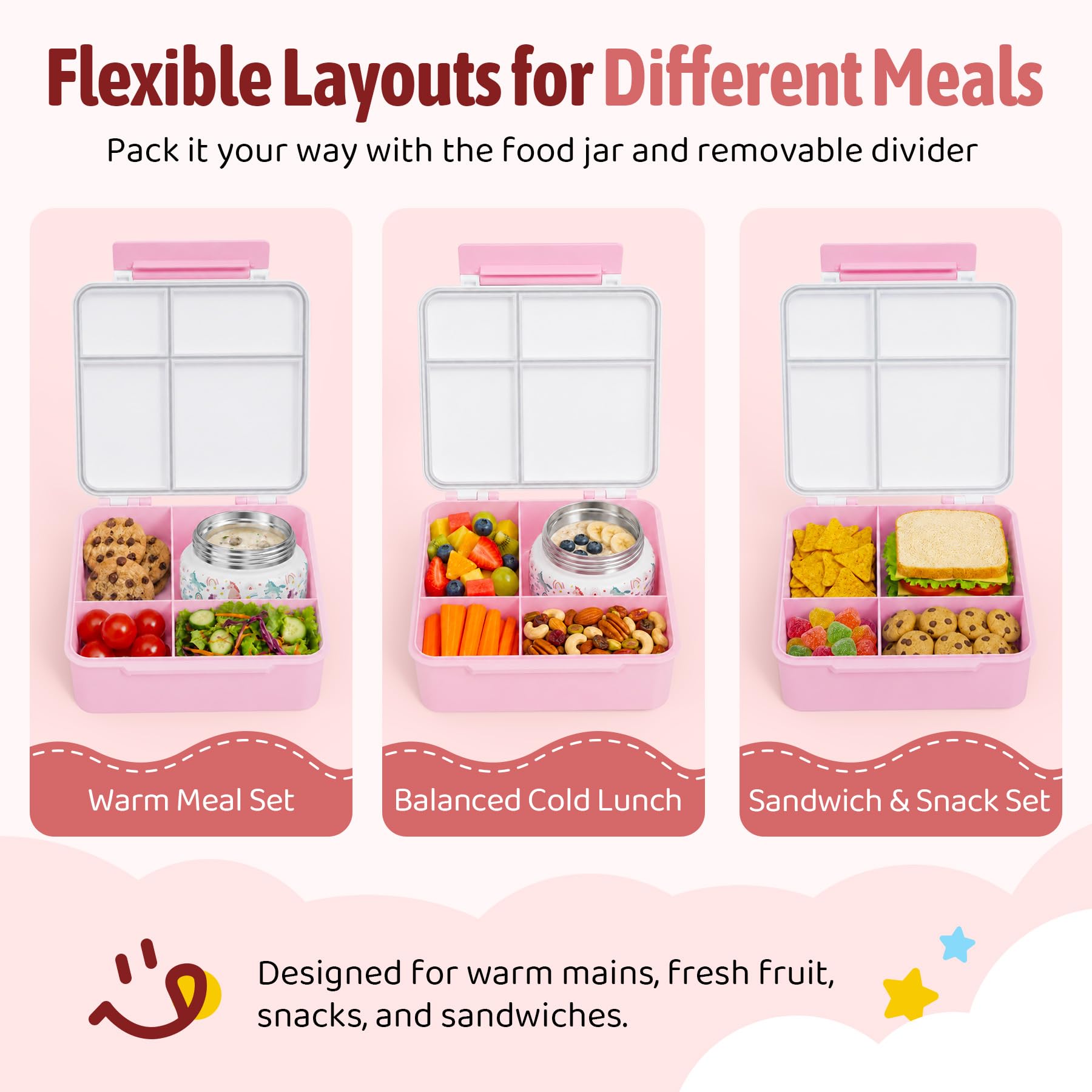 FAJSL utensils and adjustable divider detail showing organized packing benefit