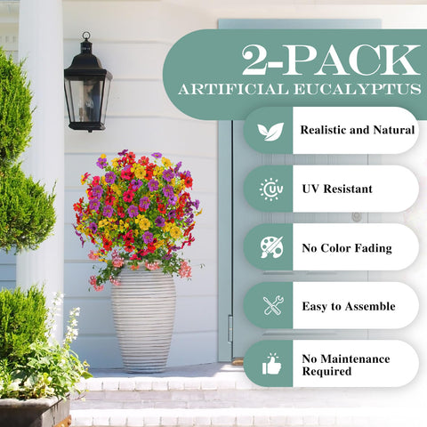 FAJUNZH outdoor patio arrangement illustrating UV resistance and year-round greenery