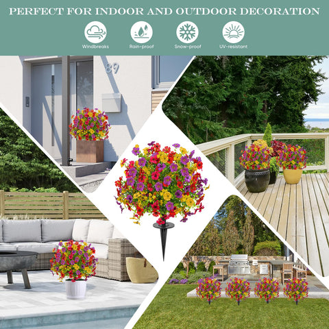 FAJUNZH topiary next to a chair for scale showing compact size and versatility