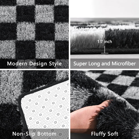 FALARK rug next to chair illustrating 4x6 scale and room fit