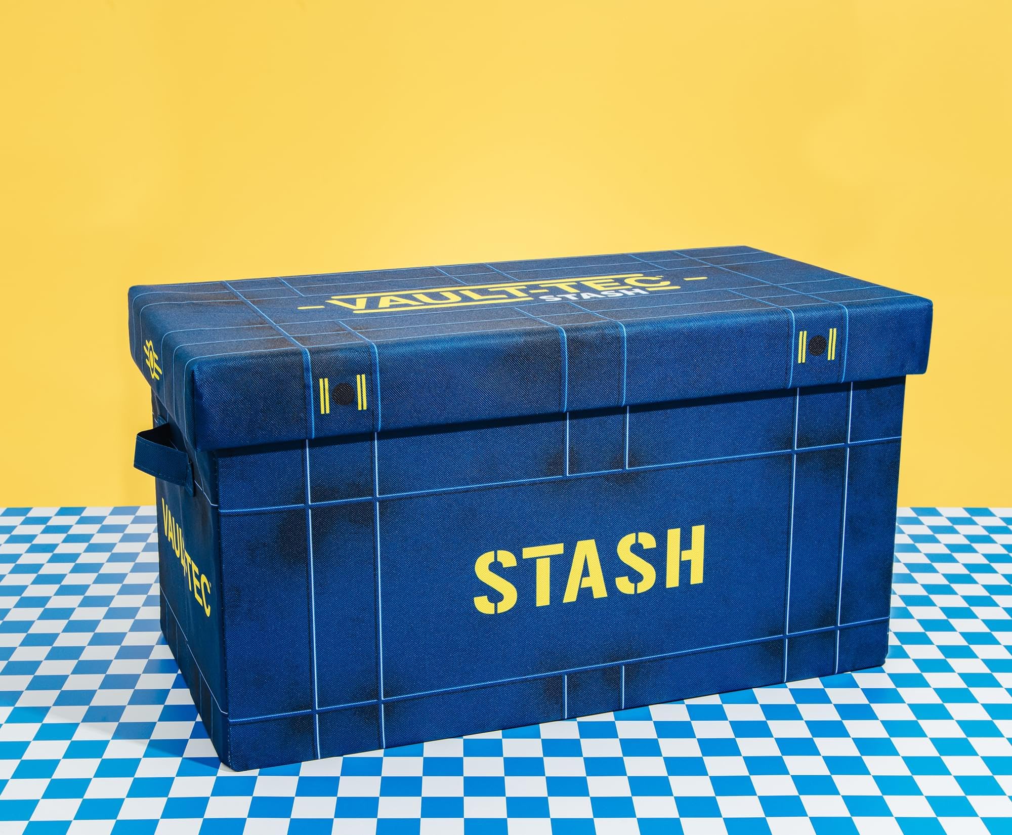Fallout Vault-Tec stacked on shelf demonstrating modular organization benefit