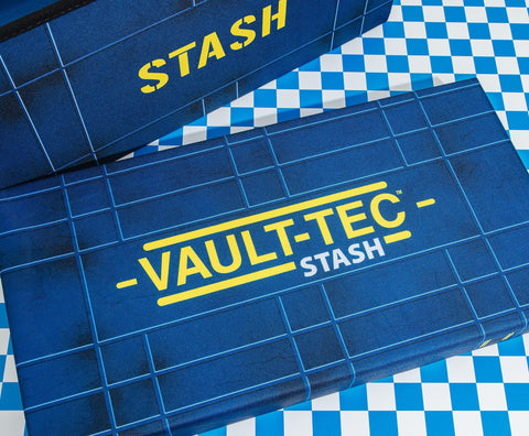Fallout Vault-Tec fabric texture closeup showing durable polyester and long-lasting benefit