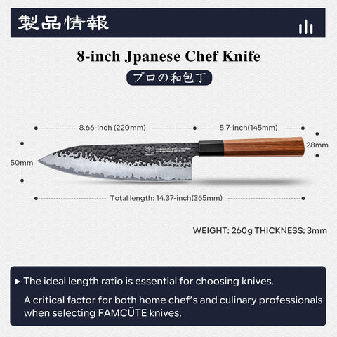 FAMCÜTE blade edge closeup showing fine grind for clean slicing benefit